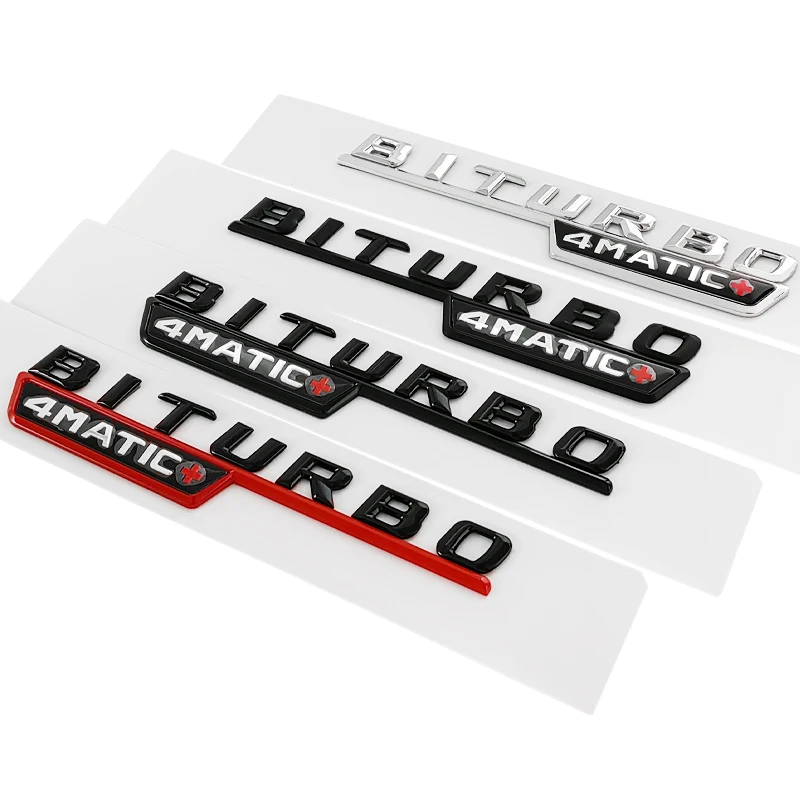 2ks Biturbo 4matic Logo Dopisy Auto Nárazník Znak, Odznak, Nálepka Pro Mercedes Benz C43 E43 GLE43 GLC43 AMG W205 W213 Příslušenství0