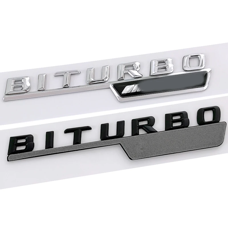 2ks Biturbo 4matic Logo Dopisy Auto Nárazník Znak, Odznak, Nálepka Pro Mercedes Benz C43 E43 GLE43 GLC43 AMG W205 W213 Příslušenství1