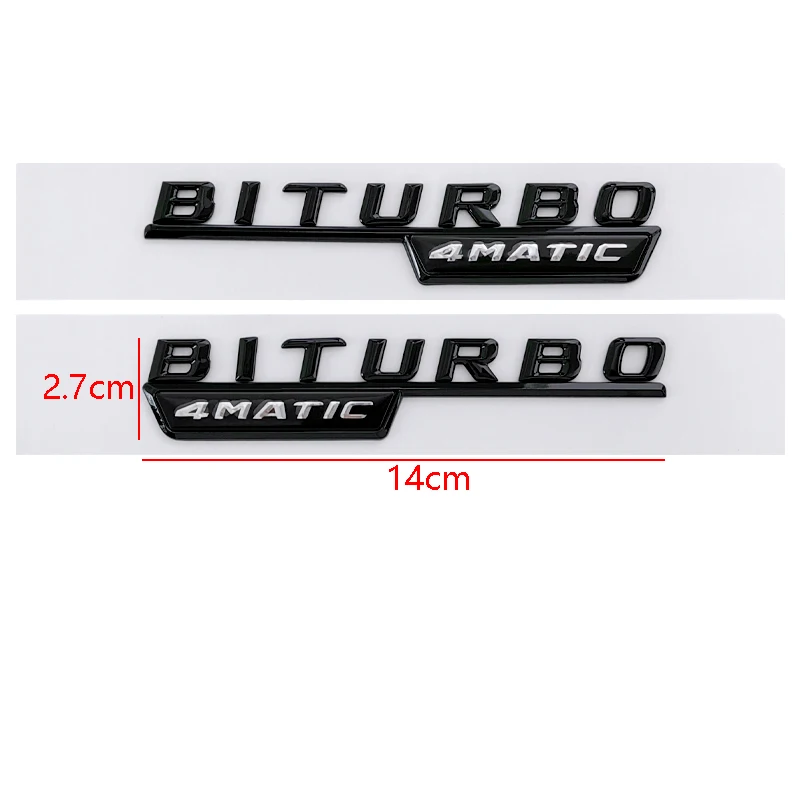2ks Biturbo 4matic Logo Dopisy Auto Nárazník Znak, Odznak, Nálepka Pro Mercedes Benz C43 E43 GLE43 GLC43 AMG W205 W213 Příslušenství2