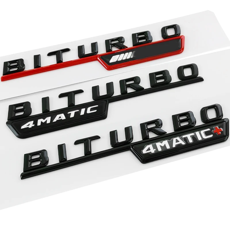 2ks Biturbo 4matic Logo Dopisy Auto Nárazník Znak, Odznak, Nálepka Pro Mercedes Benz C43 E43 GLE43 GLC43 AMG W205 W213 Příslušenství3