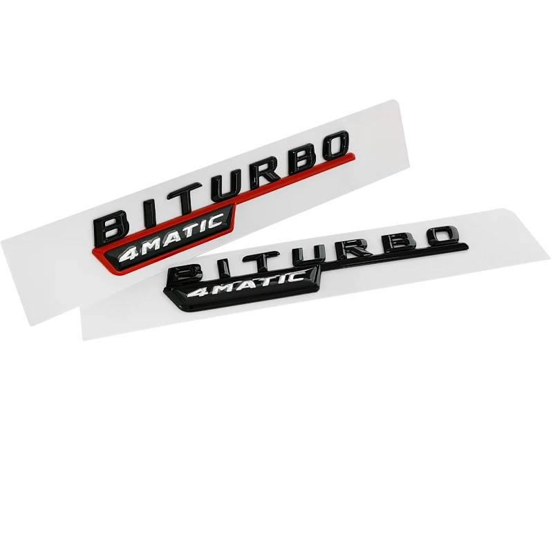 2ks Biturbo 4matic Logo Dopisy Auto Nárazník Znak, Odznak, Nálepka Pro Mercedes Benz C43 E43 GLE43 GLC43 AMG W205 W213 Příslušenství4