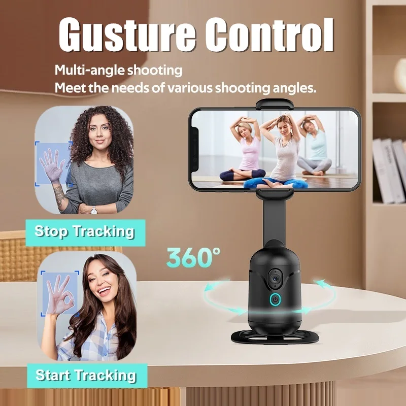 360°Rotace Auto Face Track Anti Shake Gimbal s Gesture Control, Stativ pro Mobilní telefony iPhone, Xiaomi, Huawei Samsuny Selfie Stick2