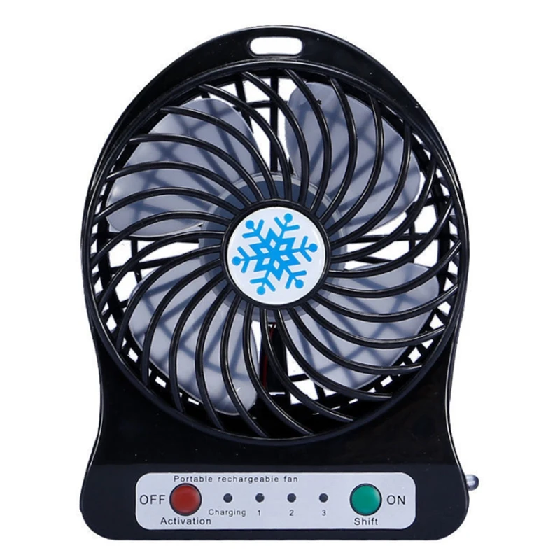 3X Přenosný Dobíjecí Mini Ventilátor Chladiče Vzduchu Mini Stolní Ventilátor USB Chlazení Dobíjecí Kapesní Ventilátory, Černá0