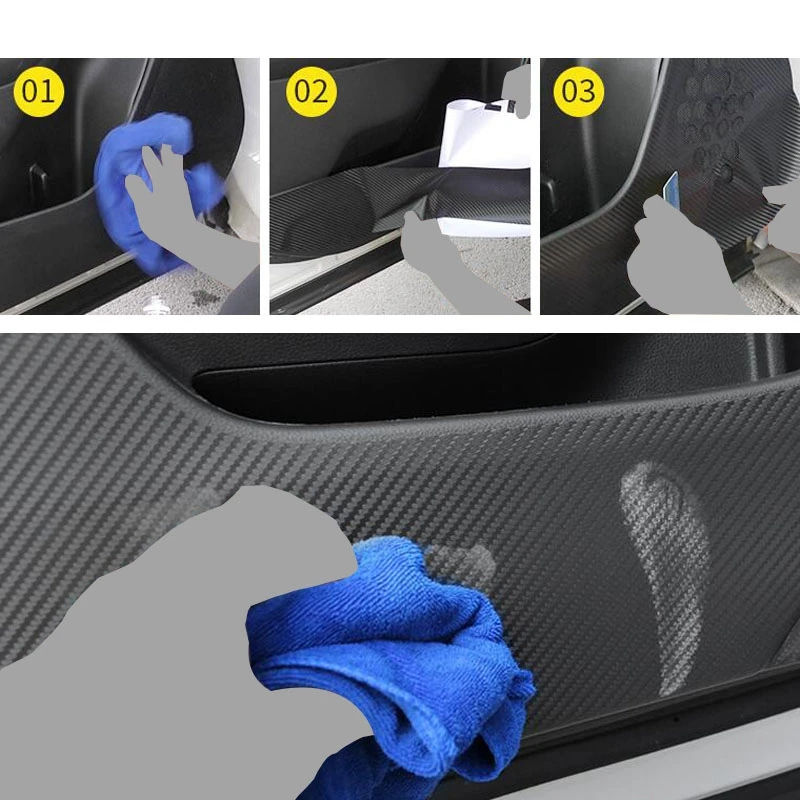 4ks/Set Dveře Auta, Anti-Kick Samolepky Auto Krytí Interiéru Příslušenství New Carbon Fiber Nálepka pro Subaru Forester5