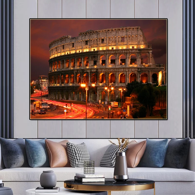 Plátno nástěnné obrázky Řím Koloseum UMĚNÍ Hoom Dekor Cuadros Slavná Budova Plakáty, obraz na zeď, obrazy Umění Obrázek3