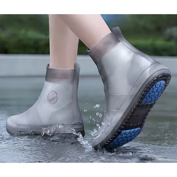 déšť boty kryt opakovaně Silikonová Vysoký trubice zesílení anti-slip dětské venkovní déšť boty nepropustná