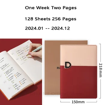 2024 Týdenní Poznámka Deník Organizátor Kniha Notebook Sketchbook A Journal Kulka Plánovač, Poznámkový Blok Programu Papírnictví Kalendáře