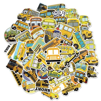 10/30/50KS Kreslený Žlutý Školní Autobus Osobnost Kreativní Nálepka Laptop Motocykl Telefon Kytaru Vodotěsné Nálepka Velkoobchod