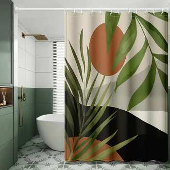 90x180cm Vodotěsné Sprchový závěs Zelená Rostlina List Tropické Koupelna Opona 3D Digitální Tisk Polyester Koupelna Příslušenství