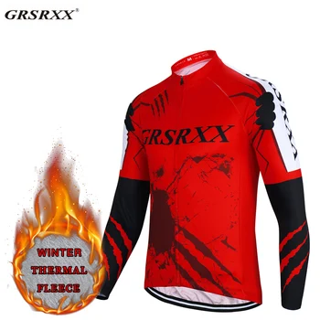 GRSRXX Zimní Cyklistické Jersey Tým Cyklistika Kolo Kolo Racing Košile s Dlouhým Rukávem Bike Pro MTB Anti-UV jízda na Kole Košile pro Muže