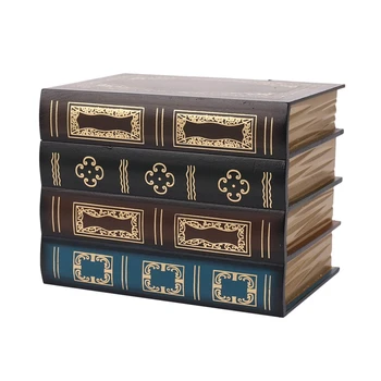 False Book Box Vintage Skladování Rekvizit, Knihy, Šperky, Skladování, Balení Studie Kniha Ozdoby Dřevěný Starožitný Klasické Dekorativní