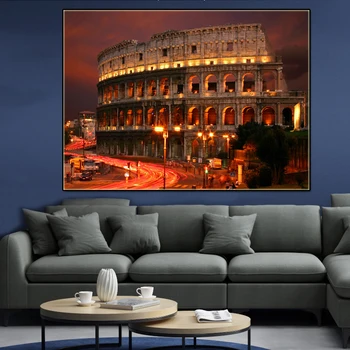 Plátno nástěnné obrázky Řím Koloseum UMĚNÍ Hoom Dekor Cuadros Slavná Budova Plakáty, obraz na zeď, obrazy Umění Obrázek