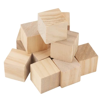 100 KS 1 X 1 X 1 cm, Bloky, Přírodní Dřevo Bloky, Nedokončené Dřevěné Bloky Pro DIY Řemesla