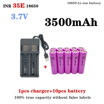 Originální 100% skutečné kapacity INR 35E 18650 3500mAh lithium-ion baterie 3.7 V, 25A vybití dobíjecí baterie