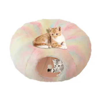 Donut Tunelu Postel Pro Kočky Koblihy V Pračce Kočku Tunel Postel S Plyšovou Hračku Skládací Tunel Tube Pro Kočku, Hračky, Odolné Proti Poškrábání Kočka