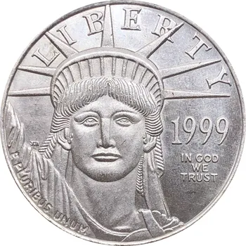 Spojené Státy Americké 1999 W věříme V Boha Svobody NÁS Mince $50 Polovinu 1/2 Unce Zlata Postříbřené Kopie Pamětní Mince