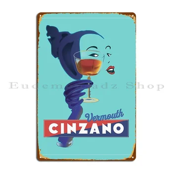 Cinzano Žena 1955 Vintage Plakát Design Kovová Deska Plakát Dekorace Kino Stěnu Garáže Tisk Tin Znamení, Plakát