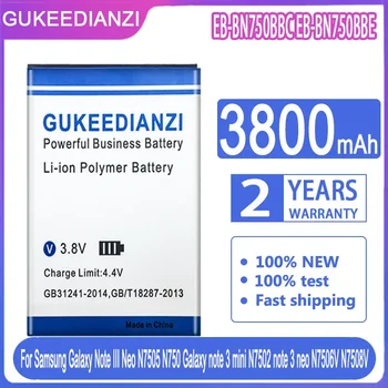 GUKEEDIANZI EB-BN750BBC Náhradní Baterie Pro Samsung Galaxy Note 3 Neo N750 N7508V SM-N7505 N7502 EB-BN750BBE 3800mAh