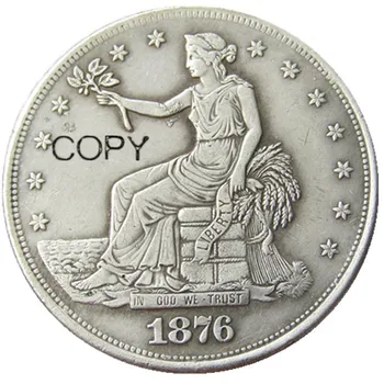 NÁS Mince, Obchod, Dolar 1876 - PSCC kopírování Stříbrné Pozlacené Mince