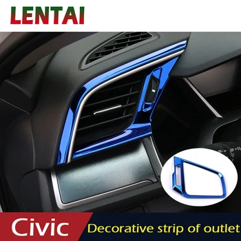 LENTAI Car Styling Samolepky Pro Honda Civic 2016 2017 2018 2019 10 Příslušenství středová Konzola Klimatizace Vent Zásuvky Rámu