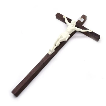 Dřevěné Ježíš Katolické Nástěnné Kříže Modlitba Církve Ozdoby K92A