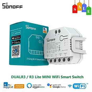 SONOFF DUAL R3 / R3 Lite Wi-fi Smart Switch 2-cestný Relé Modul Smart Home Dálkové Ovládání přes eWeLink práce s Alexa Google Domov