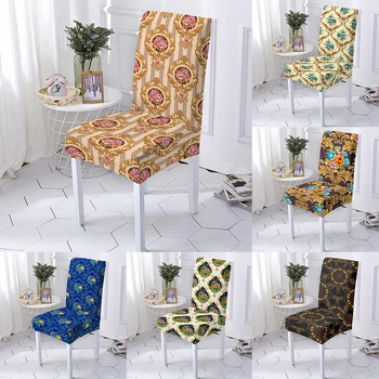 Paisley Vzory Jídelní Židle Kryt Mandala Elastické Sedadlo Židle Kryt Pro Svatební Hostinu Party Dekor V Pračce Židle Protector