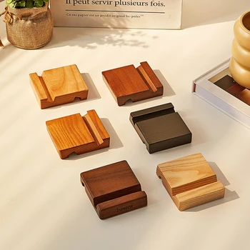 Masivní dřevo blok barevné desky, mobilní telefon desktop, líný člověk tablet držák, kreativní dřevěné malý vzorek