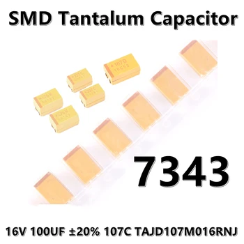 2ks) Originální 7343 (Typ D) 16V 100UF ±20% 107C TAJD107M016RNJ SMD tantal kondenzátor