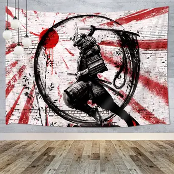 Japonské Anime Gobelín Japonsku Samuraj Bojovník Ronin Graffiti na Cihlové Zdi Tapiserie Zavěšení na Zeď pro Kolej Ložnice Domácí Dekor