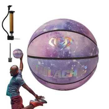Holografie Basketbal Self-Osvětlení Koule Zářící Basketbal Velikost 7 Indoor Outdoor Street Kompozitní PU Kožené Míče Pro