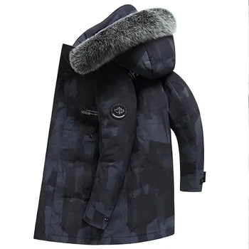 Dolů Bunda Pánské Oblečení Mid-délka Kabáty Podzim Zimní Kabát Bundy s Kapucí Zahustit s Puffer Zm712