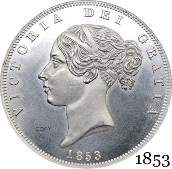 Britský 1853 Půl Koruny, Krále Jiřího VI anglický Londýnské Královské Mincovny Rodiny Pozlacené Stříbrné Mince Kopie