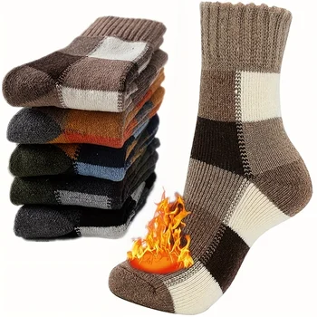 Dámské Ponožky Teplé Zimní Ponožky Krytý Pohodlné Podlaha Ponožky Bavlněné Ponožky Pruhované Dlouhé Ponožky