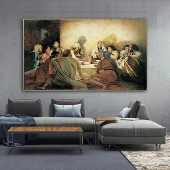 Da Vinci Slavný Obraz Poslední Večeře Plátno, Plakáty a Tisky Ježíš Náboženské Umění Nástěnné Obrázky pro Obývací Pokoj Domácí Dekor