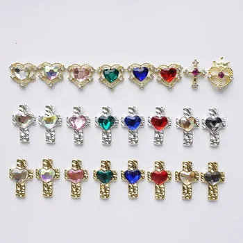 10 Ks Nail Art Doplňky Sailor Moon Série Ve Tvaru Srdce Kříž Kovová Dekorace Luxusní Nehty Kouzlo Drahokamy, Šperky