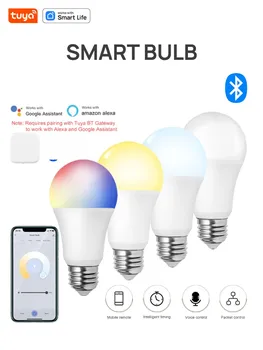 Tuya Smart Home E26 Bluetooth Svítilna US Inteligentní Lampa 120V RGB Inteligentní Žárovky, Google Alexa Kontrolu Vyžadují Tuya Bluetooth Gateway