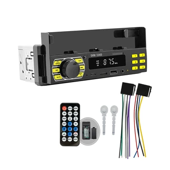 Bluetooth Car MP3 Přehrávač Typ C Nabíjení FM Rádio, Černý Plast+Kov S Držák Telefonu Lokalizovat Auto TF Karty