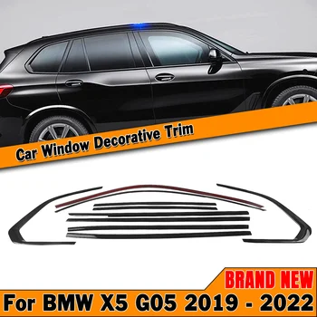 Pro BMW X5 G05 2019-2023 Titan Černý Auto Vnější Okna Čalounění Kryt z Nerezové Oceli Těsnicí Lišta těsnicí Pásek Odstín Dekorativní