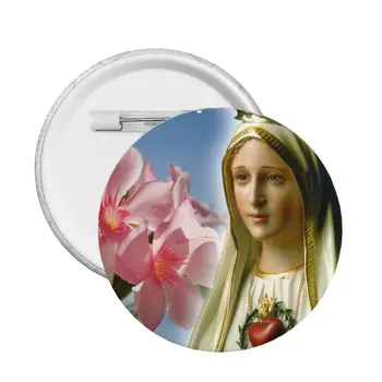 Naše Paní Z Fatimy Kulaté Tlačítko Pin pro Batoh, Nastavitelné Katolické Panny Marie Pinback Odznaky, Brože