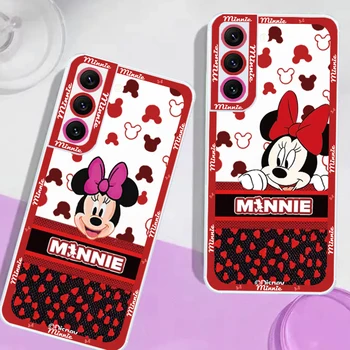 Roztomilý Minnie Disney Mickey Umění Transparentní Telefon Pouzdro Pro Samsung S23 S22 S21 S20 S10 Poznámka 20 Ultra Plus FE Lite 5G Angel Eyes