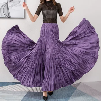 Skládaná Sukně 2022 V Létě Plná Barva Nadrozměrné Vysokým Pasem Slim Nepravidelné Příležitostné Univerzální Retro Velké Sukně Taneční Šaty