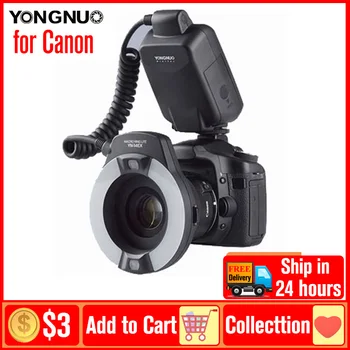 Yongnuo YN-14EX Macro Flash YN 14EX TTL LED Speedlite kruhové Světlo pro Canon 5D Mark IV, 5D Mark III, II, 6D, 7D 60D 70D 700D 650D