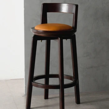 Minimalistický Bar Stolice Evropské Vysoké Stoličce Domů Nordic Barová Židle Z Masivního Dřeva Vysoké Stoličce Opěradlo Barové Židle Bar Židle Rotace